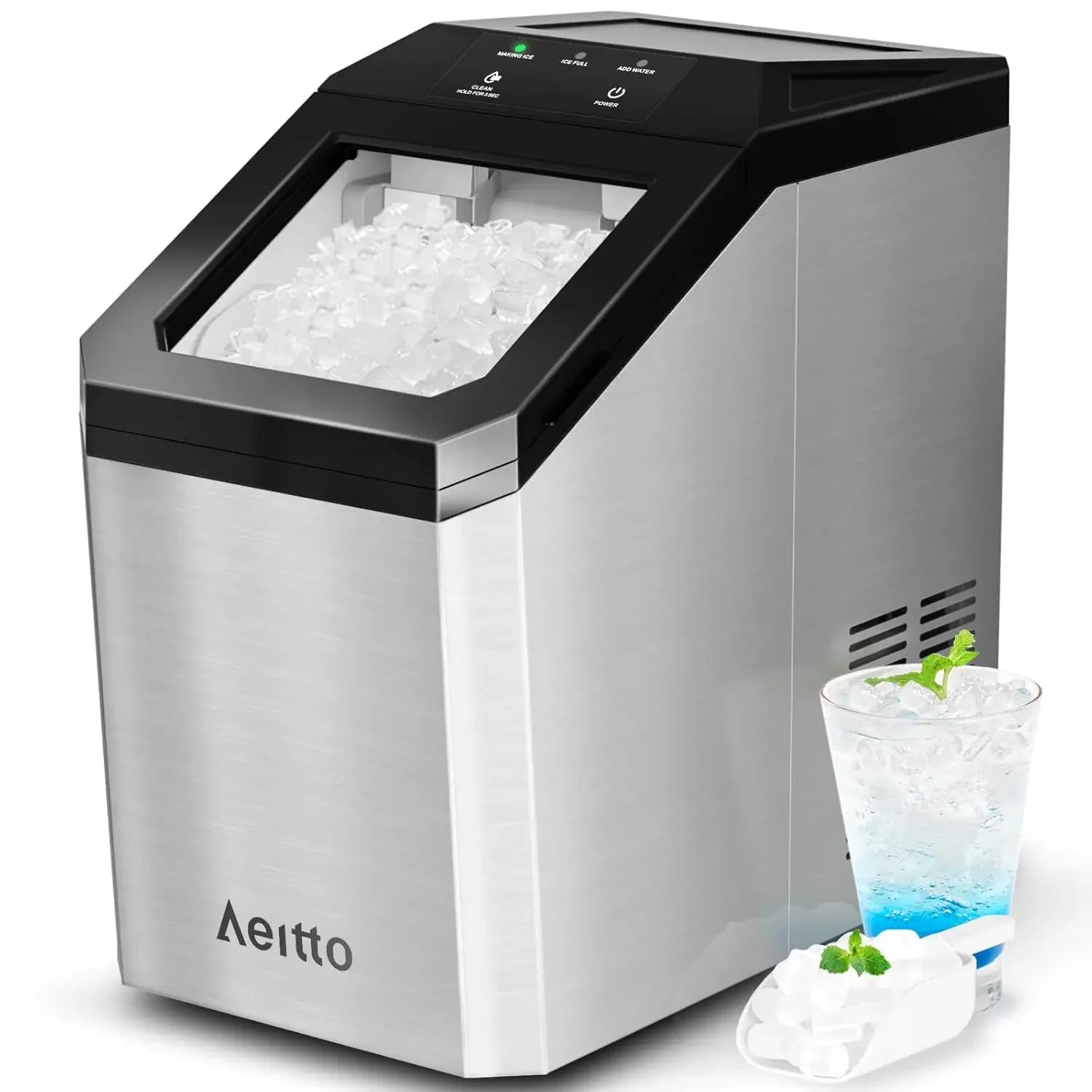 Nugget Ice Maker Countertop - 55lbs/Day, 5-Min Rapid Release