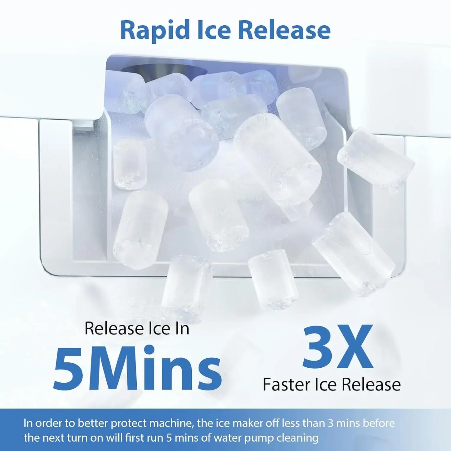 Nugget Ice Maker Countertop - 55lbs/Day, 5-Min Rapid Release